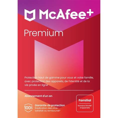 McAfee Premium Familial Licence 1 an Postes illimités A