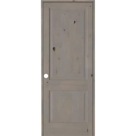 Krosswood Doors 36 In X 96 In Rustic Knotty Alder Wood 2 Panel Square