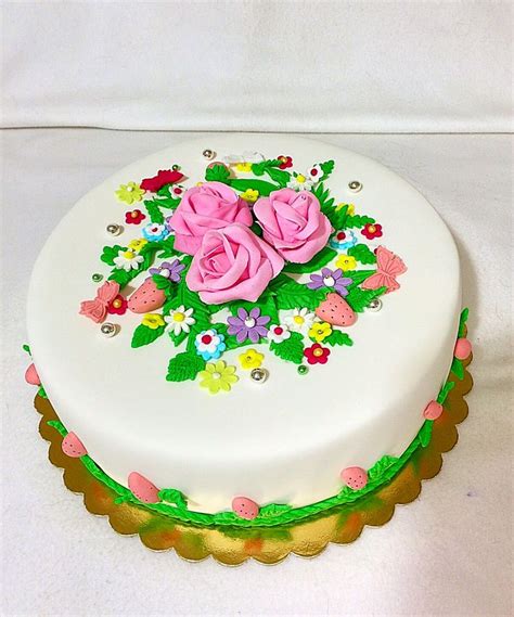 Торт "Цветочная поляна" | Desserts, Cake, Birthday cake