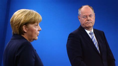 Tv Duell Merkel Und Steinbr Ck Wollen Beide Sieger Sein Der Spiegel