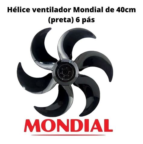 Hélice Do Ventilador Mondial 40cm Nv 61 6 Pás Preta Original Mercado