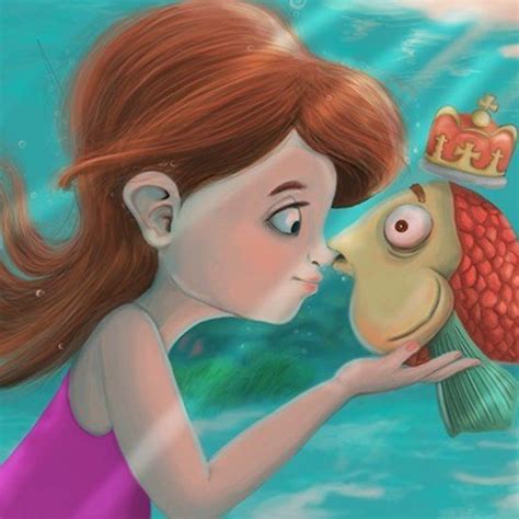 Mermaid kiss children's illustration nursery Sticker by Nadia Ronquillo ...