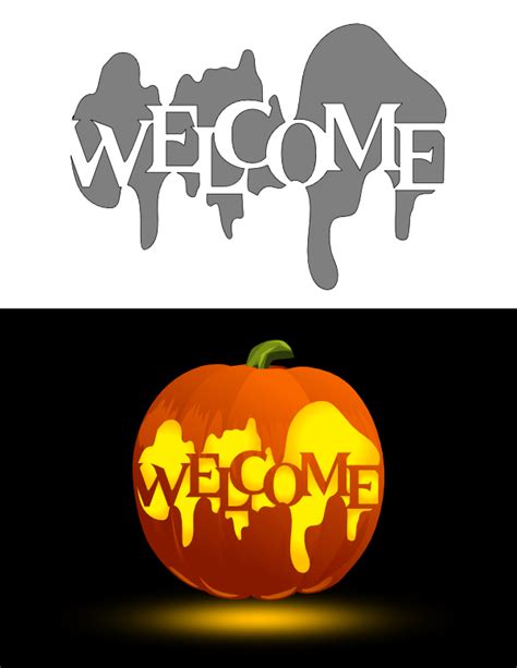 Printable Welcome Pumpkin Stencil