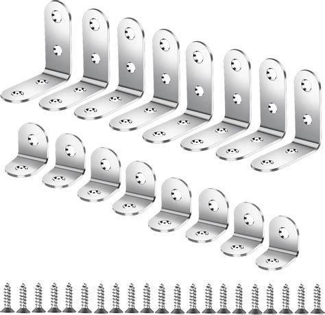 Grevosea 16 Stück winkel Winkelverbinder Edelstahl Metallwinkel 90 grad