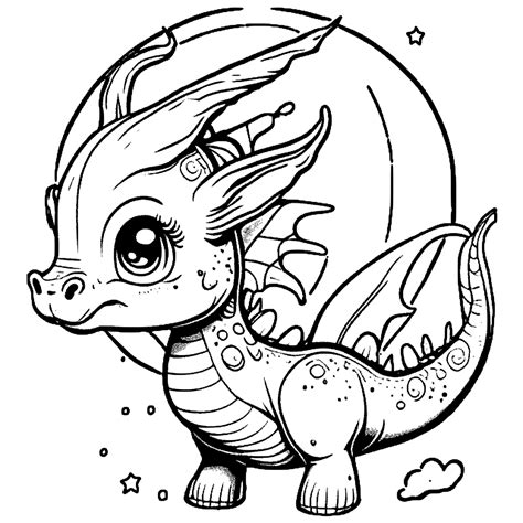 Bubble Dragon Coloring Page · Creative Fabrica