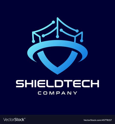 Shield Security Logo Design Digital Security Vector Image