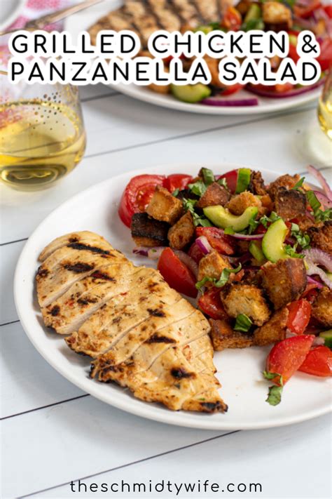 Easy Panzanella Salad With Grilled Chicken The Schmidty Wife