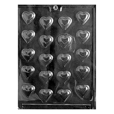 Plastic Chocolate Mold Bite Size Hearts Cavities Flexible Plastic