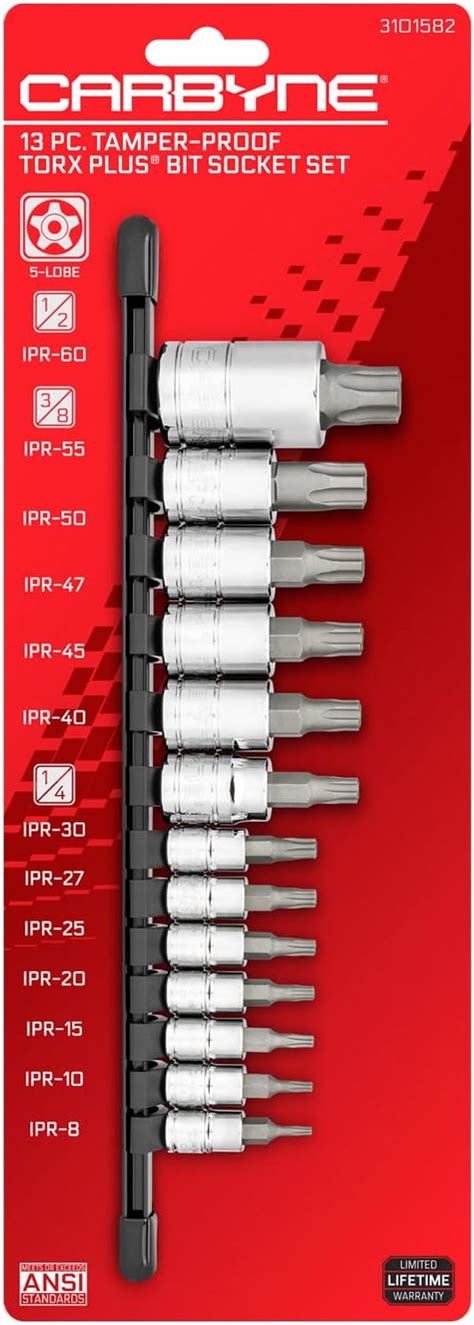 12 Pc 5 Point Star Torx Tamper Proof Security Bit Socket Set Amazon