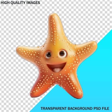 Premium PSD | A starfish with a funny face and a cartoon face on it