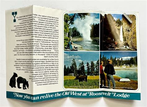 Yellowstone National Park Vintage 1970s Travel Brochure Wyoming Grand