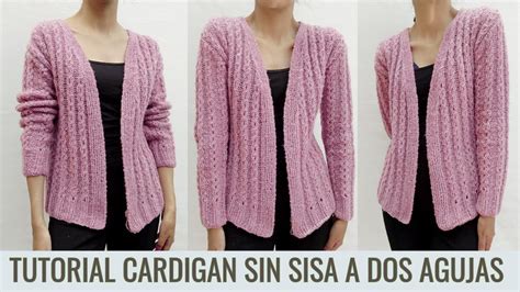 cómo tejer este cardigan para dama en dos agujas sin sisa YouTube