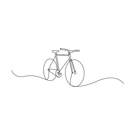 bicycle Single continuous line drawing . Trendy one line draw design vector illustration ...