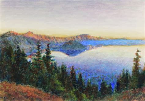 Sunrise Crater Lake Painting By Mark Spruill Fine Art America