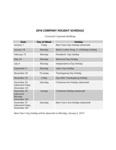 13+ Holiday Schedule Templates in Google Docs | Word | Pages | PDF | XLS