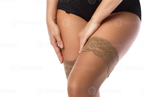 Female Legs In Nude Stockings 16109250 Stock Photo At Vecteezy