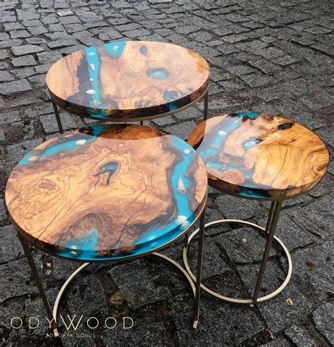 Kanyon Epoxy Resin Coffee Table Set Etsy Kahve Masaları Sehpa