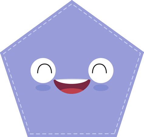 Fofa Roxa Pent Gono Forma Sorridente Face Plano Cone Png Png