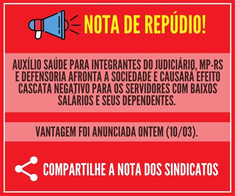 Nota De Repúdio Ao Auxílio Saúde Sintergs