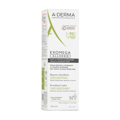 A DERMA EXOMEGA ALLERGO Baume émollient anti grattage 200ml