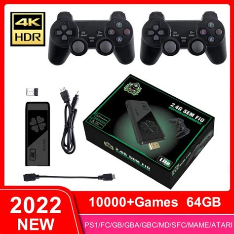 Console de jeu vidéo HD 4K 2 4 go Double contrôleur sans fil pour PS1