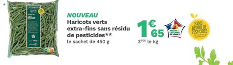 Promo Haricots Verts Extra fins Sans Résidu De Pesticides chez Picard