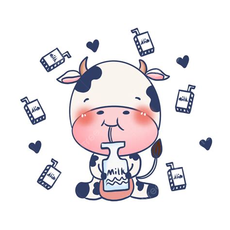 Hand Drawn Cow White Transparent Hand Drawn Cute Cartoon Little Cow