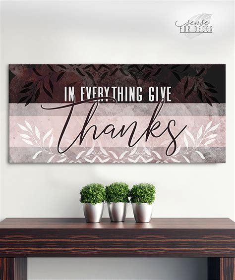 Christian Wall Art In Everything Give Thanks V3 Wood Frame Ready To