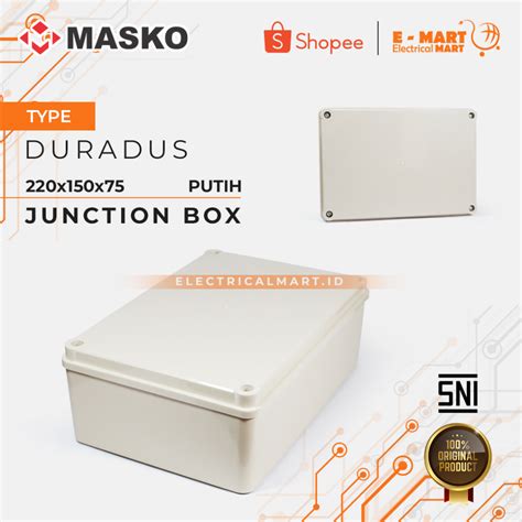 jual masko duradus hitam putih datar polos xx junction box pvc