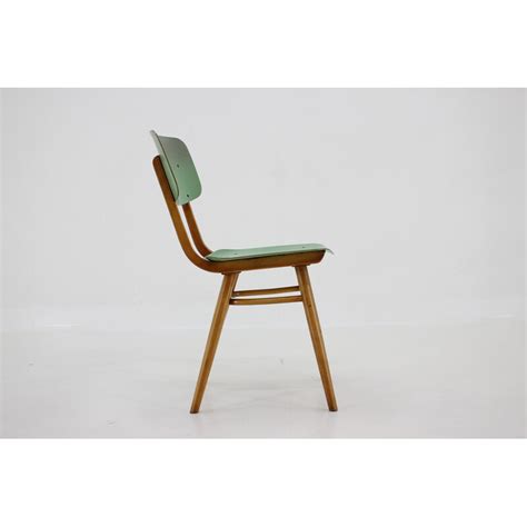 Chaise vintage en bois et formica Tchécoslovaquie 1970