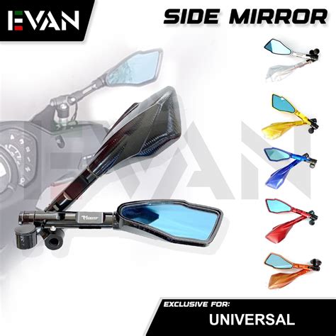 Evanph Side Mirror Cnc Full Color Universal Motorcycle Side Mirror