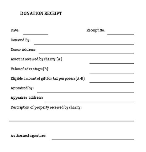 Donation Receipt Template Word