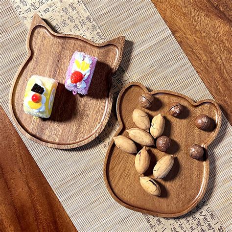 Walnut Wood Tray Cat Bear ApolloBox