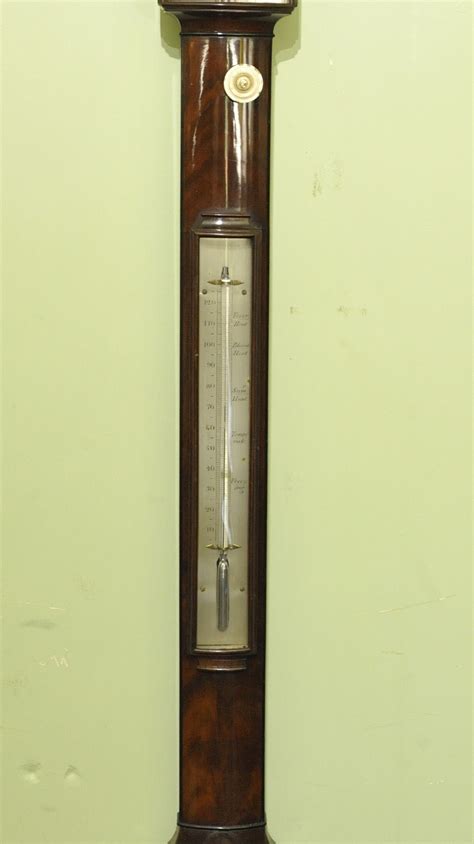 Fine Bow Front Stick Barometer London Maker