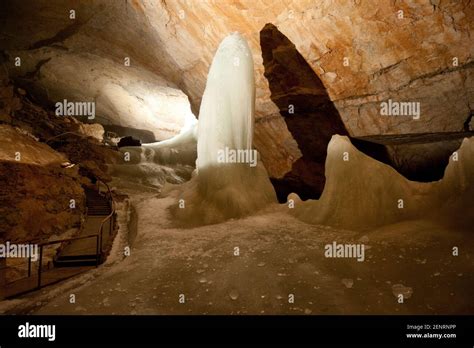 Ice Sculptures In Dachstein Rieseneishoehle Giant Ice Cave In