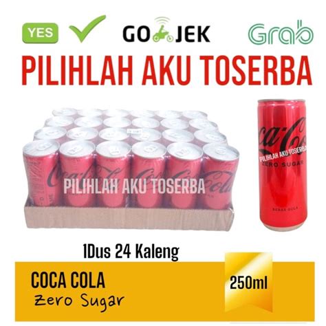 Jual Coca Cola ZERO SUGAR KALENG CAN 250 Ml HARGA 1 DUS Shopee