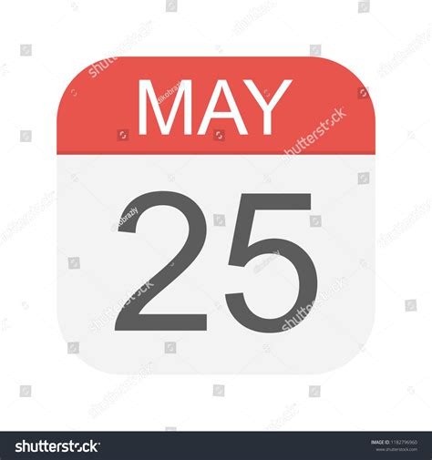 May 25 Calendar Icon Vector Illustration Stock Vector Royalty Free