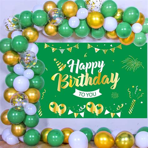 Amazon Decoraci N De Fiesta De Cumplea Os Verde Y Dorado Para