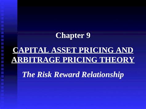 Ppt Chapter Capital Asset Pricing And Arbitrage Pricing Theory The