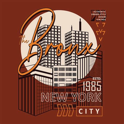 A tipografia gráfica do bronx vetor ilustração de camiseta pronta para