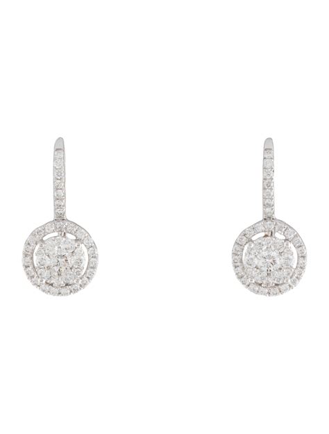 Earrings 14k Diamond Drop Earrings Rhodium Plated 14k White Gold Drop Earrings Earri178868