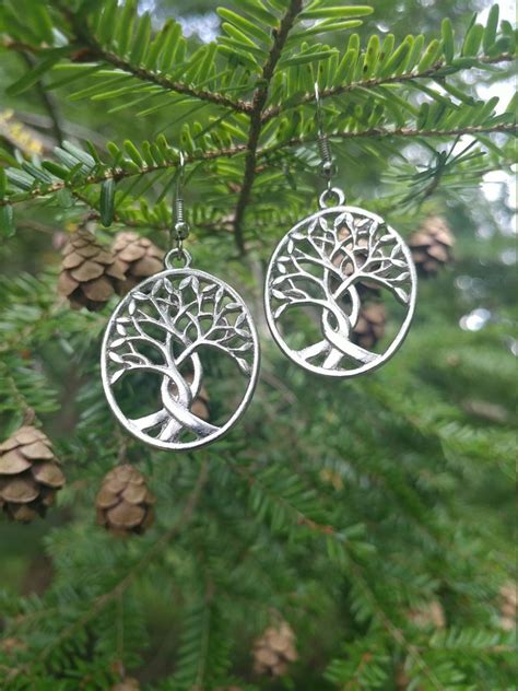 Celtic Tree Of Life Silver Earrings Silver Tree Of Life Etsy