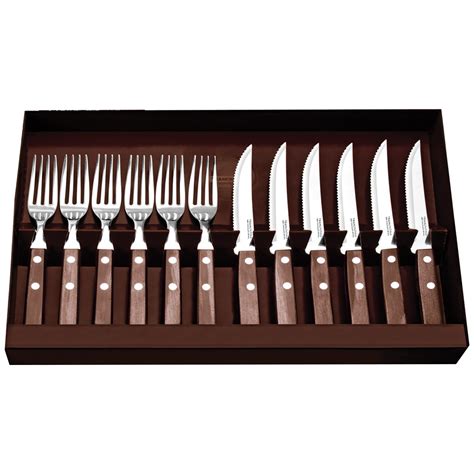 Tramontina Polywood Jumbo Steak Knife And Fork Cutlery Set 12 Piece