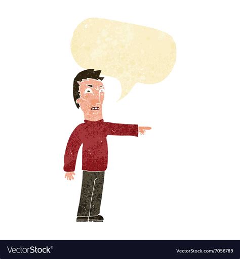 Cartoon Angry Man Pointing With Speech Bubble Vector Image