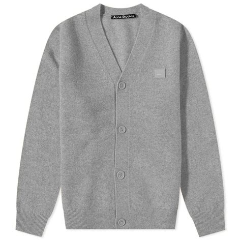 Acne Studios Mini Keve Face Cardigan Grey Melange End Us