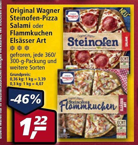 Original Wagner Steinofen pizza Salami Oder Flammkuchen Elsässer Art