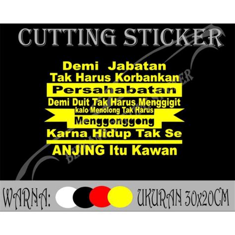 Jual Stiker Mobil Kata Demi Jabatan Stiker Kaca Mobil Stiker Variasi