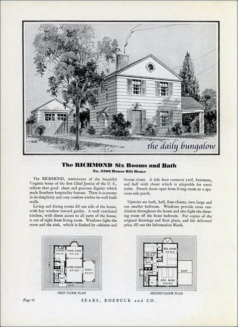 Homes Of Today~sears Kit Houses~1932 Sears House Plans Vintage House Plans Working Drawing