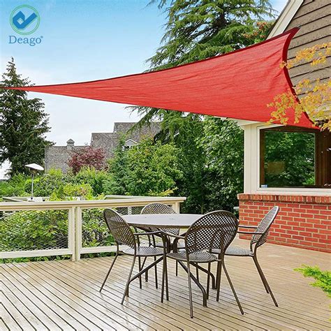 Deago 10 X 10 X 10 Waterproof Sun Shade Sail Uv Block Canopy Cover