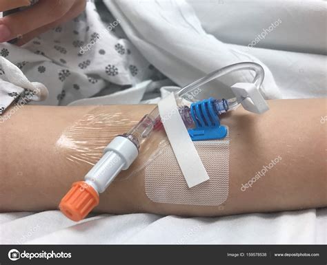 Modern Peripheral Venous Catheter For Intravenous Infusion On Female